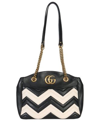 Gucci Leather Matelass&eacute; Medium Gg Marmont Chain Tote (Authentic Pre-Loved)