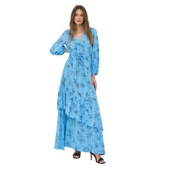 IVY OAK Bloemen Maxijurk - Dames - Maxi kleedjes - Blauw - XS - Kleedjes
