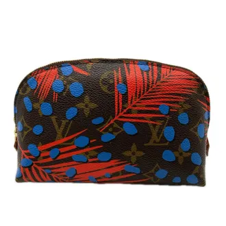Louis Vuitton Brown Multi-Color Coated Canvas Leather Pochette Pouch (Pre-Owned)