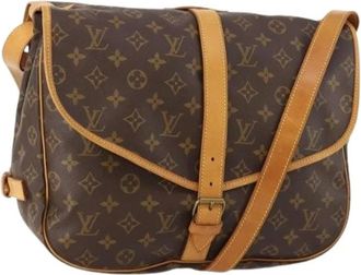 Louis Vuitton Pre-owned Cross Body Bags, female, Brown, Size: ONE SIZE Pre-owned Saumur 35 Shoulder Bag