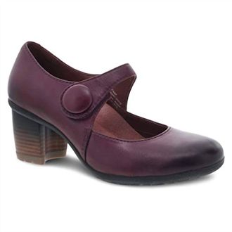Dansko Womens Page Waterproof Burnished Heels In Wine