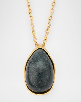 Bottega Veneta Drop Marble Pendant Necklace, Green
