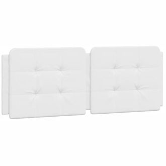vidaXL Cabecero De Cama Acolchado Cuero Sint&eacute;tico Blanco 140 Cm Vidaxl