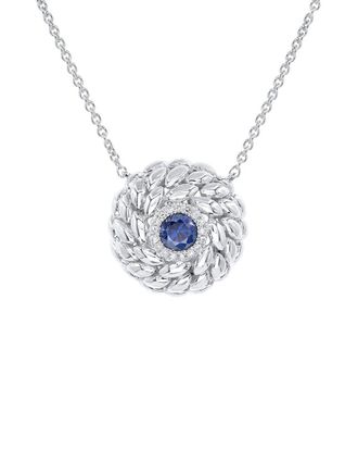 Diana M. Jewels Fine Jewelry 14K 0.38 Ct. Tw. Diamond & Sapphire Necklace