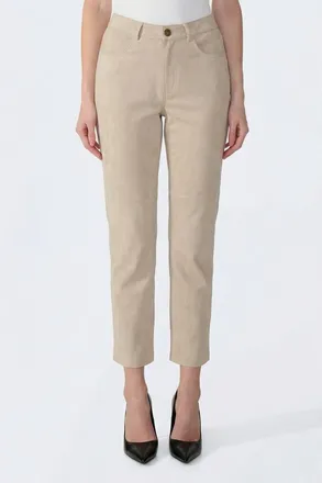 FURNIQ Serena Suede Trousers in Beige at Nordstrom, Size Xx-Large