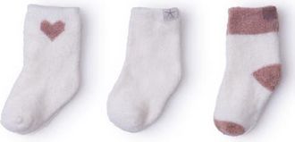 Barefoot Dreams CozyChic Lite 3-Pack Sock Set in Rose Quartz/Pearl at Nordstrom