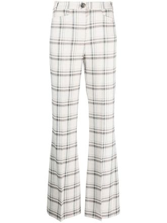 Patrizia Pepe check-print slim-fit trousers - women - Elastane/Polyester/Viscose - 38 - Neutrals