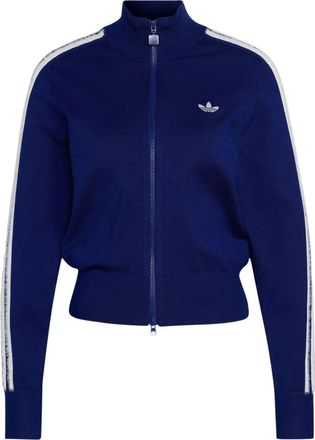 adidas (WMNS) adidas Knitted Firebird Track Top Asia Sizing Dark Blue White KW2588