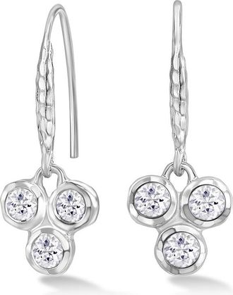 Dower & Hall White Topaz Array Trio Drop Earrings