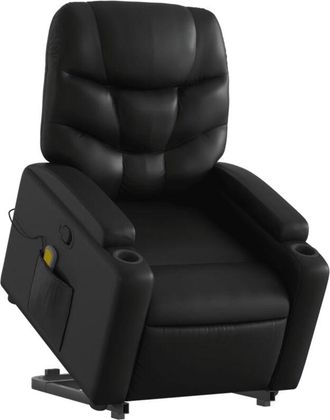 vidaXL Vidaxl - Sill&oacute;n Reclinable De Masaje De Pie Cuero Artificial Negro
