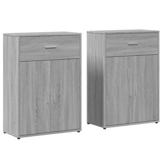 Berkfield Home Sideboards 2 pcs Grey Sonoma 60x30x84 cm Engineered Wood | Size: 60 x 30 x 84 cm