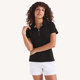 Nautica Womens Zip-Up Polo