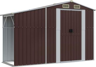 vidaXL Cobertizo De Jard&iacute;n Acero Galvanizado Marr&oacute;n 277x93x179 Cm Vidaxl