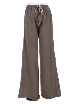 Rick Owens Wide Pusher Snap Button Detail Cotton Wide-Leg Pants