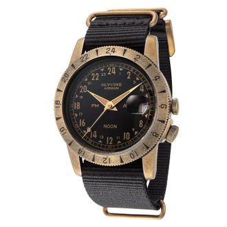 Glycine Mens Airman Vintage Noon 40mm Automatic Watch