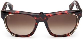 Christian Louboutin Georges 55mm Square Sunglasses in Red Havana /Gold /Zeiss at Nordstrom