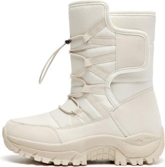 Generic Womens Mens Waterproof Snow Boots Thermal Chunky Sole Ankle Boots Outdoor Walking Shoes For Hiking Winter Sneakers(White,6.5)