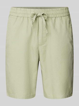 Only & Sons Regular Fit Shorts aus Baumwoll-Leinen-Mix Modell LINUS in Hellgruen, Gr&ouml;&szlig;e XXL