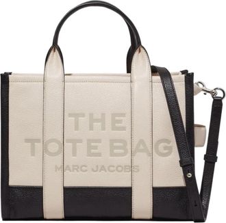 Marc Jacobs The Colorblock Medium Tote Bag - Dames - Shoppers - Beige - ONE Size - Leer - Tassen