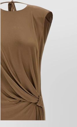 Elisabetta Franchi maxi dress sleeveless v back draped detail
