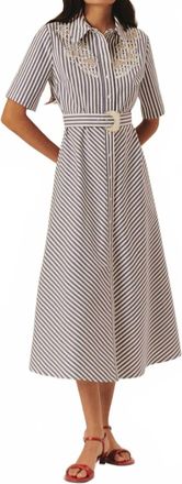 Exquise Arielle Midi Dress In Navy