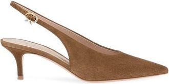 Gianvito Rossi Robbie Sling 55 Pumps in Brown Suede at Nordstrom, Size 38.5