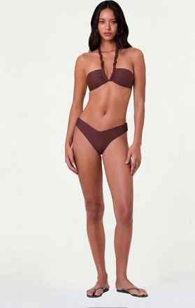 Nicholas Ondine Macrame Bikini Top in Espresso at Nordstrom, Size X-Small
