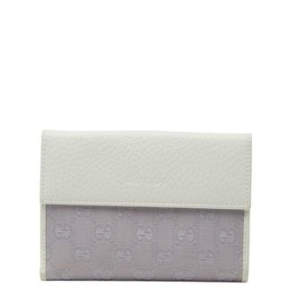 Gucci Purple White Gg Canvas Leather Wallet (Bi-Fold) (Pre-Owned)
