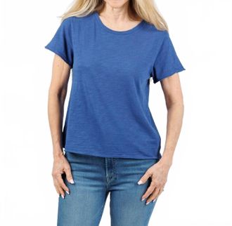 Elliott Lauren Willa Short Sleeve Boxy Tee In Lapis