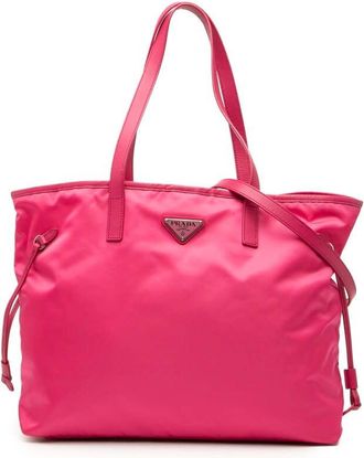 Prada Pre-owned Prada Saffiano Trimmed Tessuto Open Convertible Tote EGEUDVBI3UXMTAB4