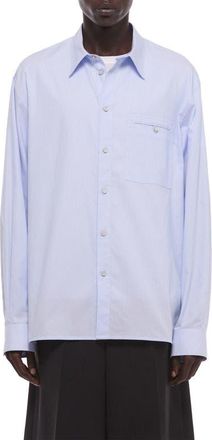 Helmut Lang Relaxed Fit Stripe Button-Up Shirt in Light Blue at Nordstrom, Size Xx-Large