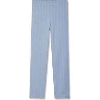 Petite Plume Pima Cotton Pointelle Pajama Pants in Blue at Nordstrom, Size X-Large