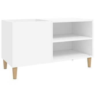 vidaXL Vidaxl - Mueble Para Discos Madera Contrachapada Blanco 84,5x38x48 Cm