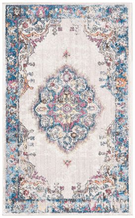 Safavieh Alfombra transicional de poli&eacute;ster gris/azul, 122 x 183 cm