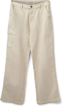 Sofie Schnoor Off White Broek Rechte Pijp Coole Zak - Dames - Straight fit broeken - Wit - S - Katoen - Broeken