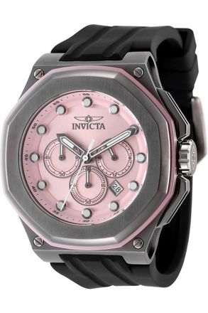 Invicta Akula 49141 Herenhorloge - Quartz Uurwerk - Roestvrij Staal met Roze Wijzerplaat - 50 mm