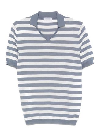 Gran Sasso striped polo-neck t-shirt - Grey