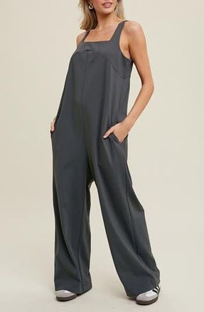Wishlist Square Neck Sleeveless Scuba Jumpsuit in Charcoal at Nordstrom Rack, Size Small