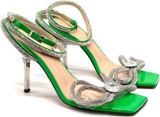 Mach & Mach Green Double Bow Crystal Pumps Size 37