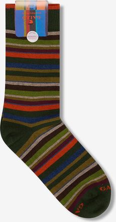 Gallo Gestreifte Socken aus Baumwolle und Kaschmir
