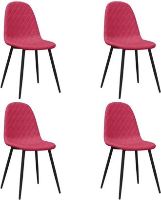 vidaXL Vidaxl - Sillas de comedor 4 unidades terciopelo rojo tinto