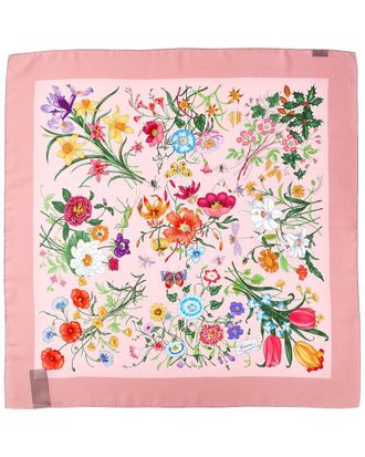 Gucci Printed Flora Silk Twill Carre
