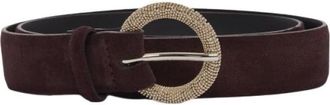Orciani Cintur&oacute;n cl&aacute;sico Peach de ante de 3 cm - Accessories - Mujer - Rojo - 85 CM