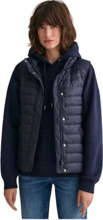 GANT Gewatteerd Mouwloos Pufferjack - Dames - Bodywarmers - Blauw - M - Polyester - Jassen