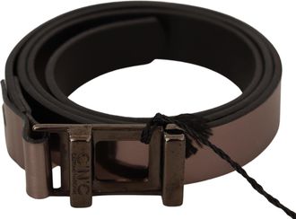 Costume National Womens Pink Metallic Leather Buckle Belt