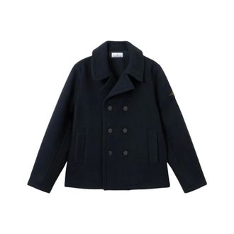 Stone Island Peacoat con Chiusura Doppiopetto - - Coats - Uomo - Blu - M