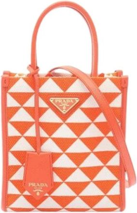 Prada Pre-owned Vintage Mini Handtas - Dames - Vintage Mini Tas - Oranje - ONE Size - Leer - Vintage