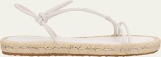 Gianvito Rossi Leather Flat Espadrille Sandals