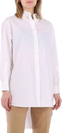 Maison Margiela Mm6 Ladies Optic White Upside Down Cotton Shirt, Brand Size 36 (US Size 2)
