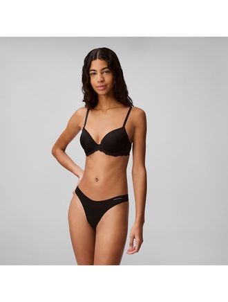 Calvin Klein Womens Seductive Comfort Lace Push-Up Demi Bra - Black - 32DDD